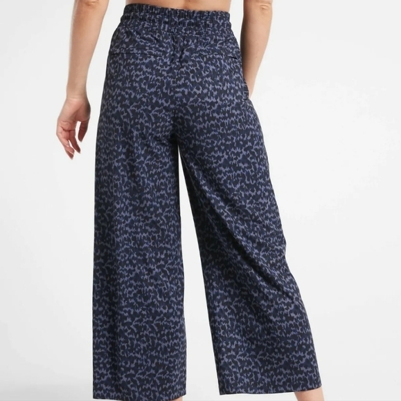 Athleta Allure Navy Avenue Printed Wide Leg Crop Pant 8 - Picture 3 of 8